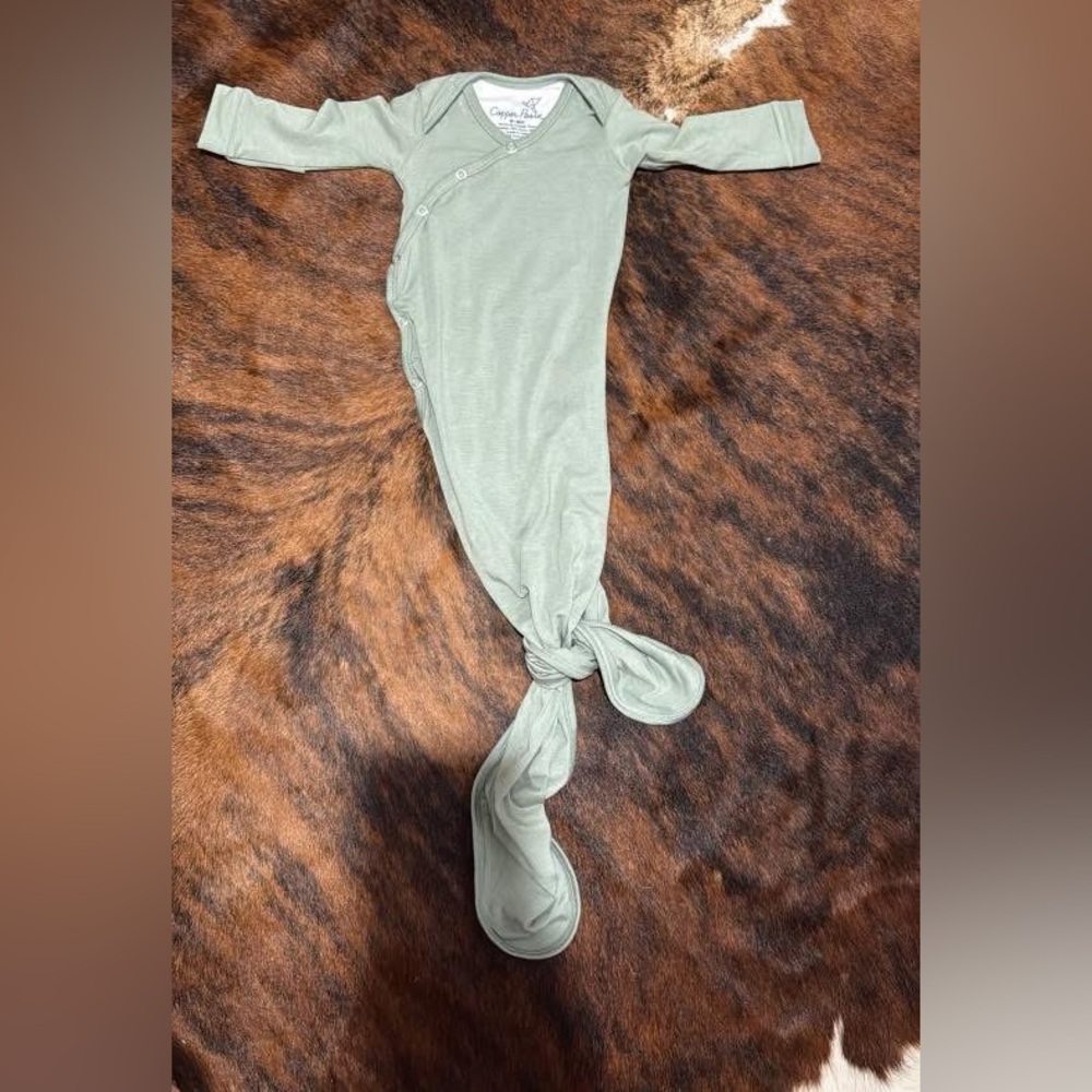 Sage Green Knotted Baby Gown